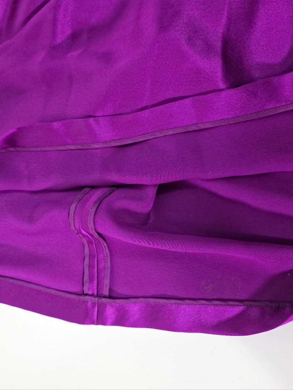 Yves Saint Laurent YSL 100% Silk Purple Magenta Knee Length Skirt XS - Picture 11 of 16